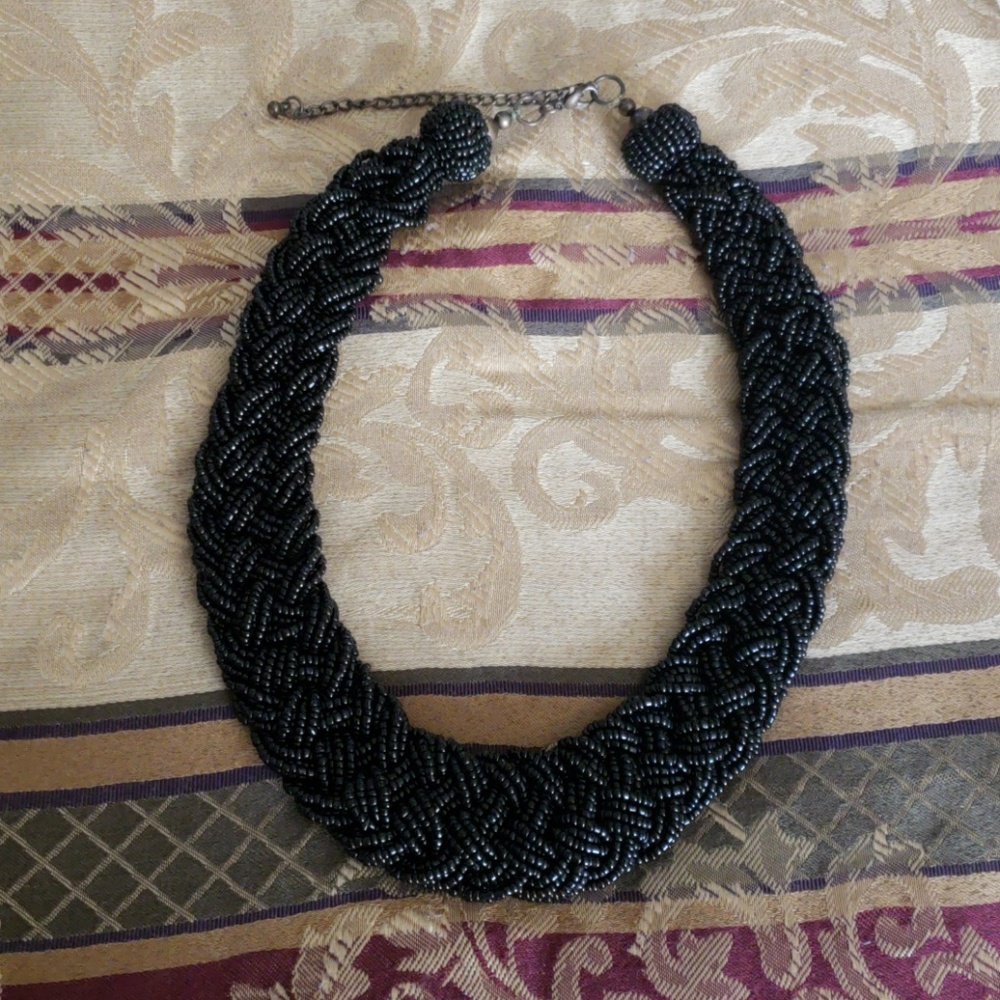 Black Beaded Necklace